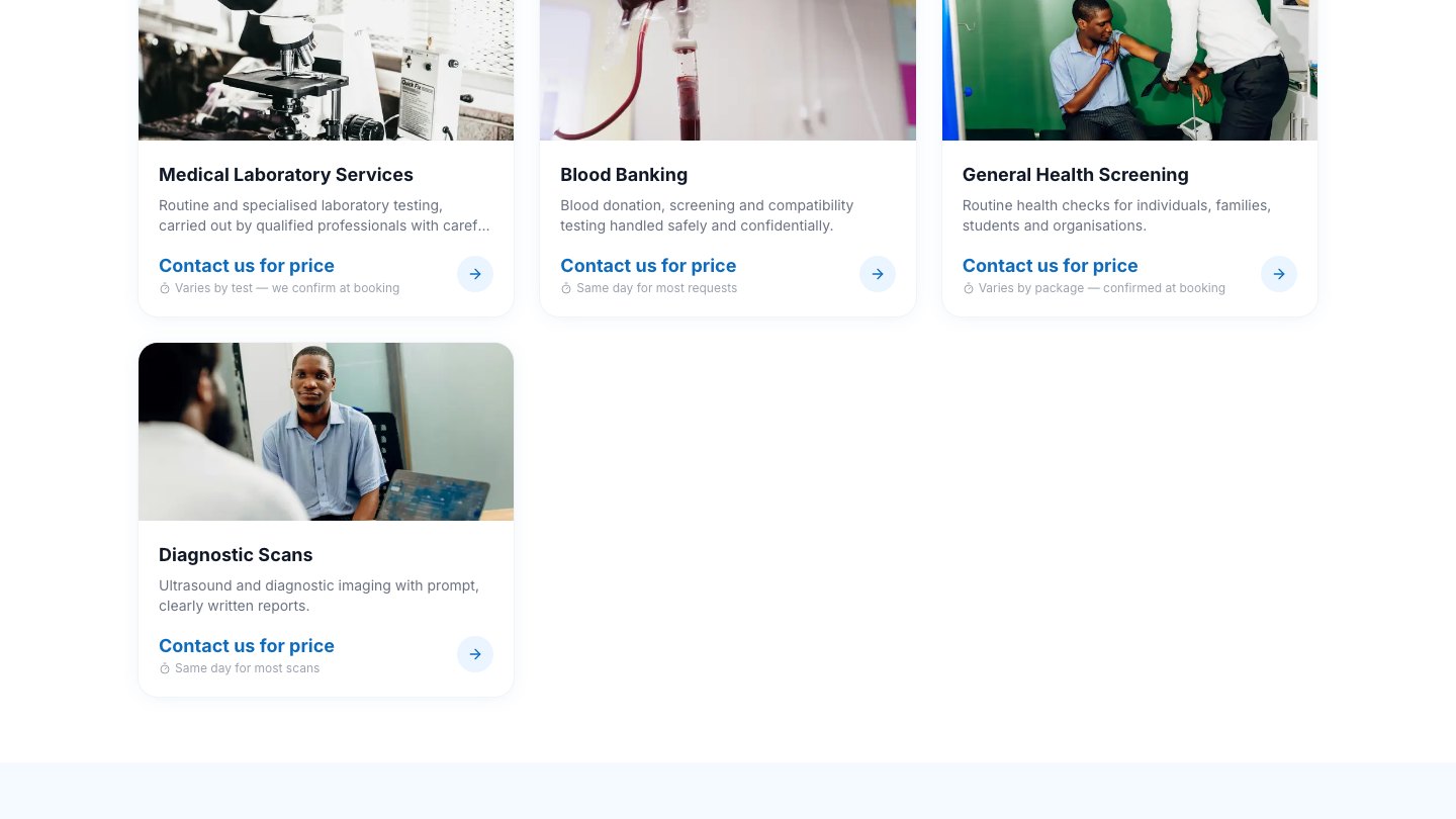 The services section of the True Picture site, laid out as four cards.